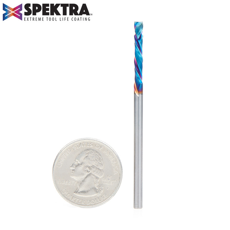 Amana AMA-46180-K Solid Carbide Spektra 1/8in Dia Extreme Tool Life Coated Compression Spiral