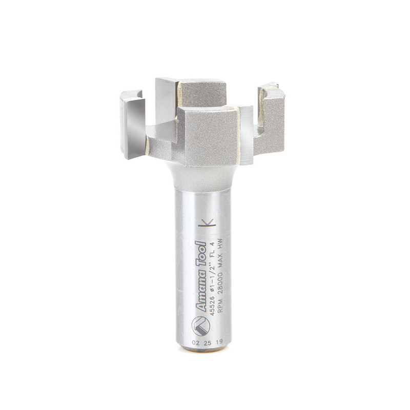 Amana AMA-45526 1-1/2in Dia Carbide Tipped Spoilboard For Surfacing Rabbeting Flycutter Slab Leveler Surface Planer And Flattening