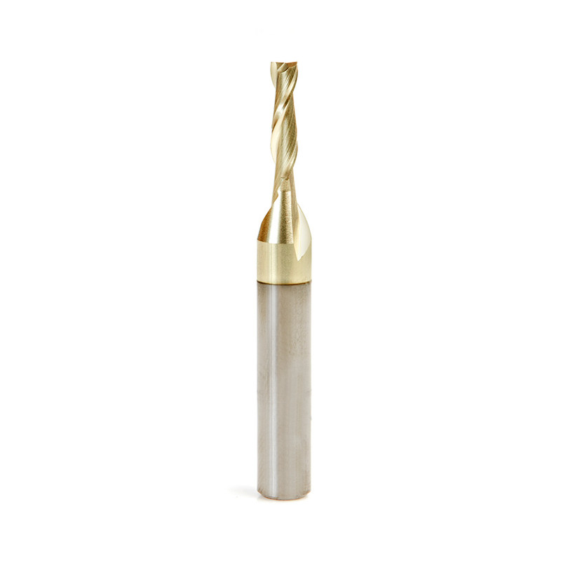 Amana AMA-46040 1/8in Dia Solid Carbide Up-Cut Spiral Composite Fiberglass And Phenolic Cutting ZrN Coated Router Bit
