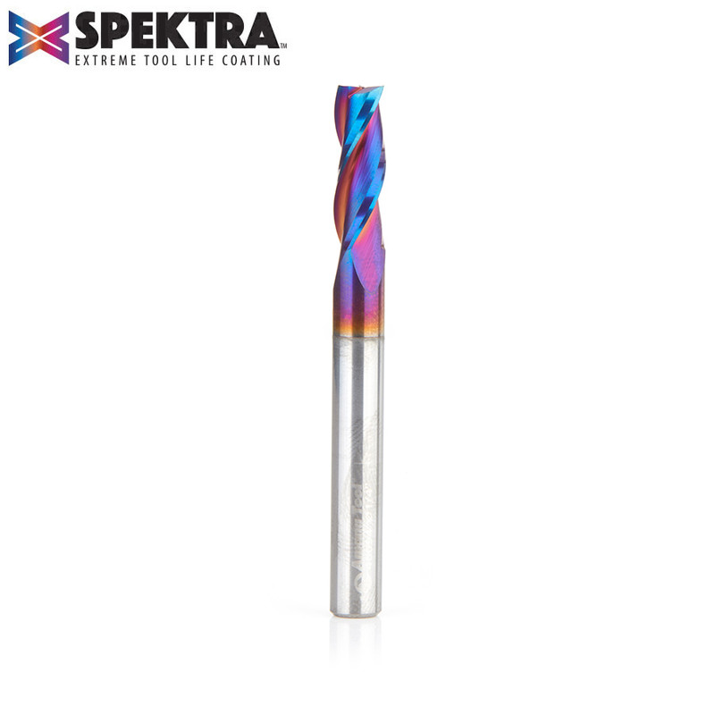 Amana AMA-46094-K Spektra 1/4 Dia Solid Carbide Up-Cut Spiral Composite Fiberglass & Phenolic Cutting Extreme Tool Life Coated Router Bit