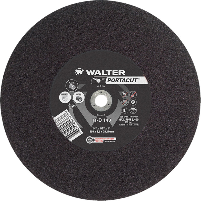 Walter Surface Technologies WAL-11D143 1in Arbor Portacut Wheel For Gas And Electric Power Saws