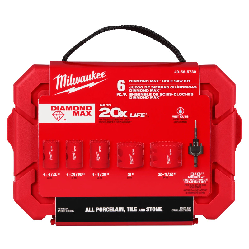 Milwaukee MIL-49-56-5730 Diamond Max Hole Saw 6 Piece Set