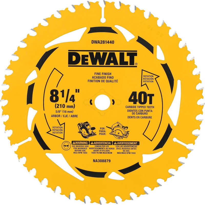 DEWALT DEW-DWA281440 8-1/4in x 40 Teeth Circular Saw Blade