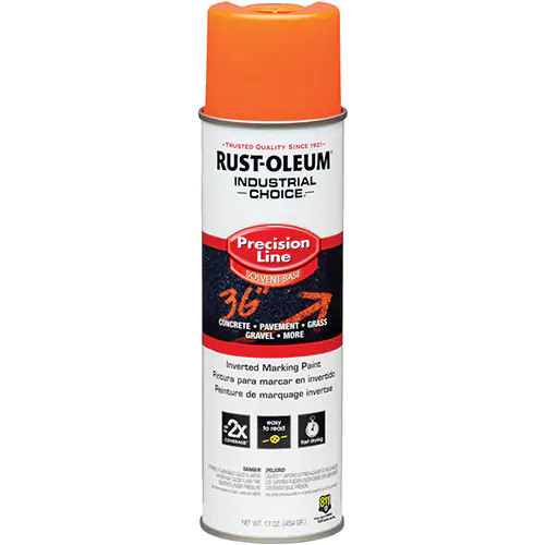 Rust-Oleum RUS-203027V Precision Line Solvent Based Inverted Marking Paint Fluorescent Orange