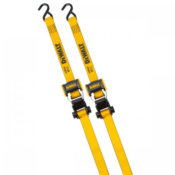 DEWALT DEW-DXBC18002 1.25in x 12ft Ratchet Tie Down Straps 1800lb Break Strength 2 Pieces