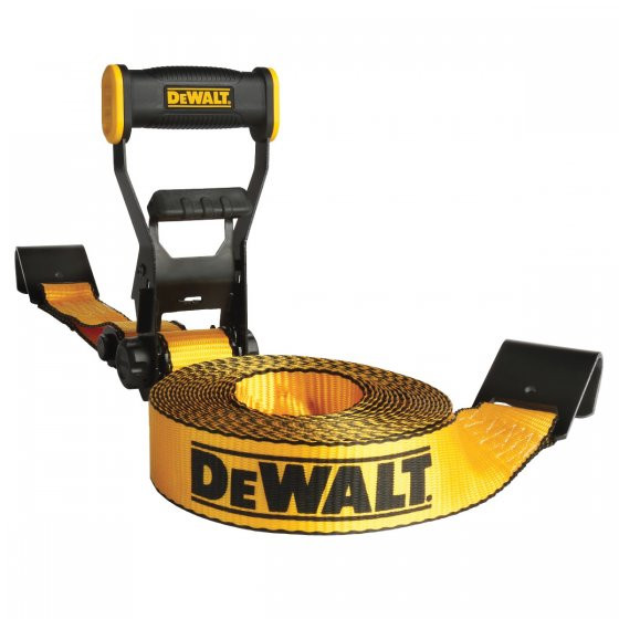 DEWALT DEW-DXBC10000F 2in x 27ft Heavy-Duty Ratchet Tie-Down Strap With Flat Hooks 10000lb Break Strength
