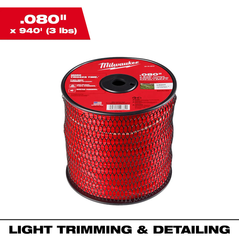 Milwaukee MIL-49-16-2812 .080in x 940ft Twisted Trimmer Line