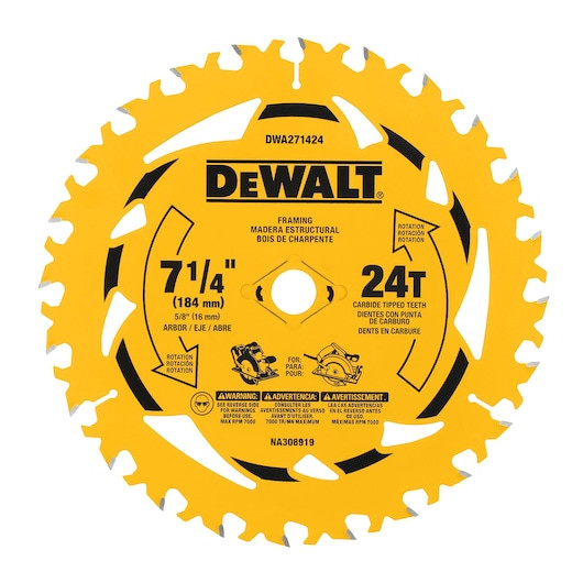 DEWALT DEW-DWA271424 7-1/4in 24T Circular Saw Blade