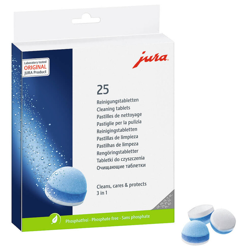 JURA JUR-J01-25053 3-Phase Cleaning Tablets 25-Pack