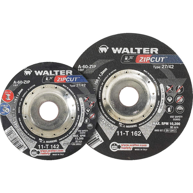 Walter WAL-11T162-1PC ZIPCUT 6in x 3/64in x 7/8in Type 27 Cut-Off Wheel