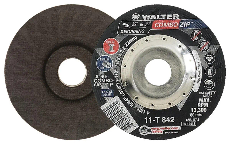 Walter Surface Technologies WAL-11T842-1PC COMBO ZIP Cut-Off Wheel 4-1/2in x 5/64in x 7/8in Type 27