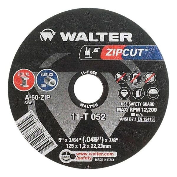 Walter Surface Technologies WAL-11T052-1PC ZIP CUT Cut-Off Wheel 5in x 3/64in x 7/8in Type 1