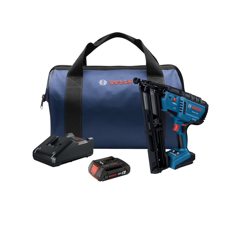 Bosch BOS-GNH18V-15MAB1218V Brushless 15-Gauge Angled Finish Nailer 2.0Ah Kit