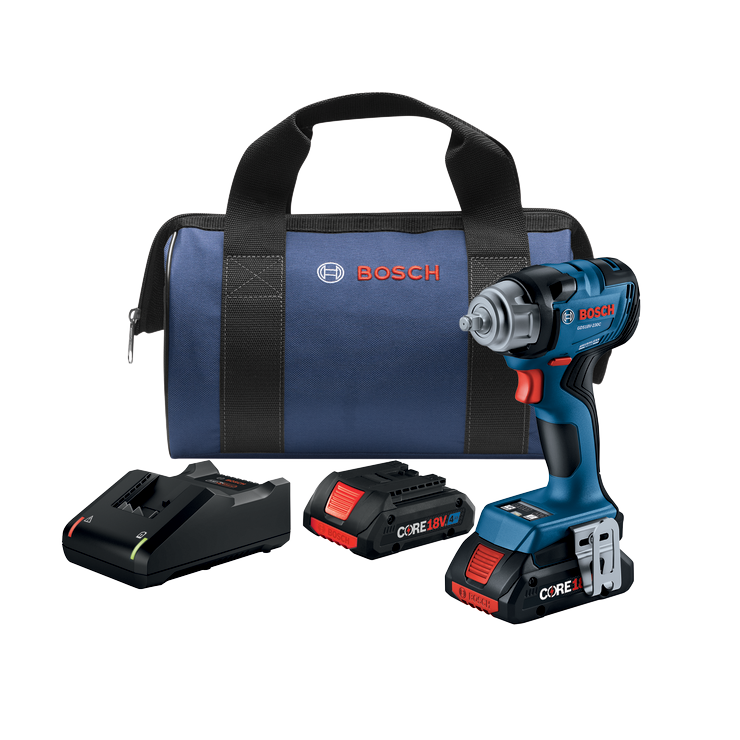 Bosch BOS-GDS18V-230CB24 18V 3/8 In. Impact Wrench with Friction Ring with 2x CORE18V 4.0 Ah Batteries
