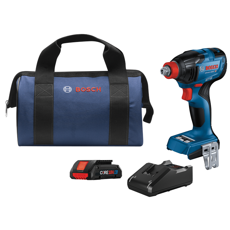 BOSCH BOS-GDX18V-1860CB15 18V Connected-Ready Two-In-One 1/4 In. and 1/2 In. Bit/Socket Impact Driver/Wrench 4.0Ah Kit