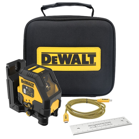 DEWALT DEW-DCLE14201RB USB Rechargeable Red Cross Line Laser Base Kit