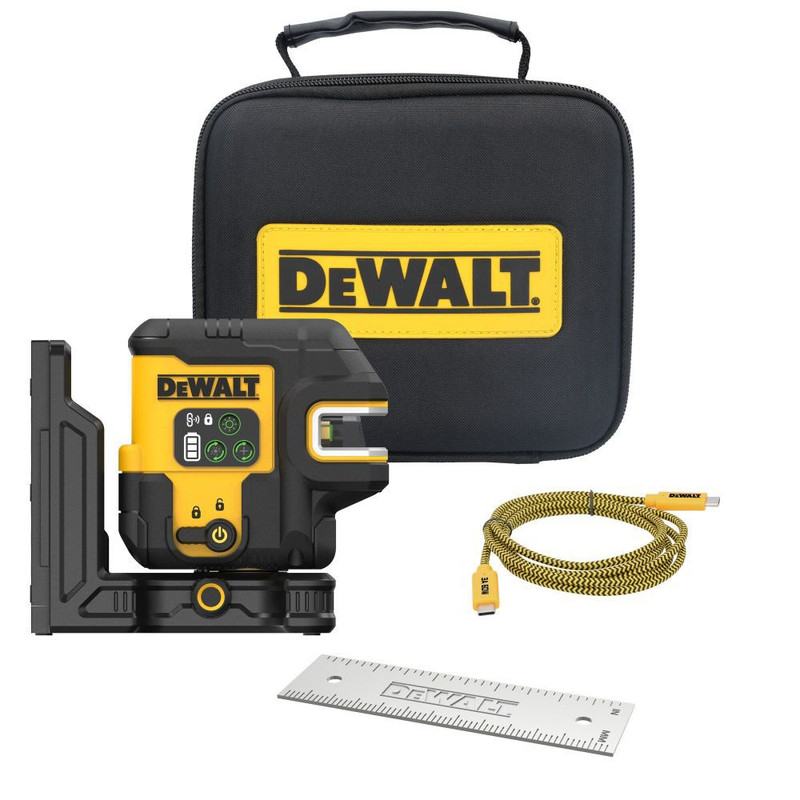 DEWALT DEW-DCLE14221GB USB Green 2-Spot & Crossline Laser Base Kit