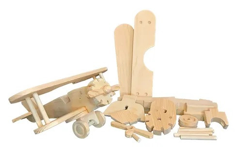 Build It Yourself BIY-KT-02-001-EA Stunt Biplane Woodworking Kit