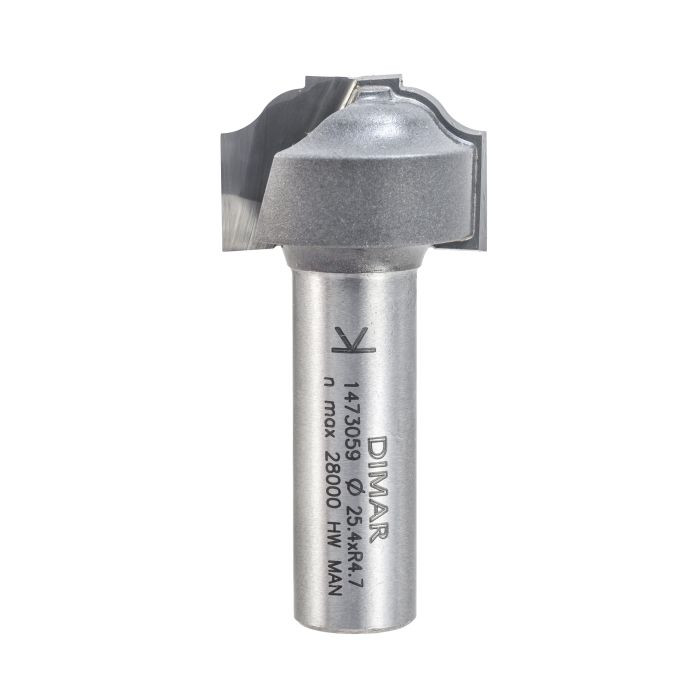 Dimar DIM-124RB8-25 1in Diameter, Carbide Tipped, Step Flat Ogee Plunge Bits, 2 Flutes, 1/2in Shank, 2 3/32in Length