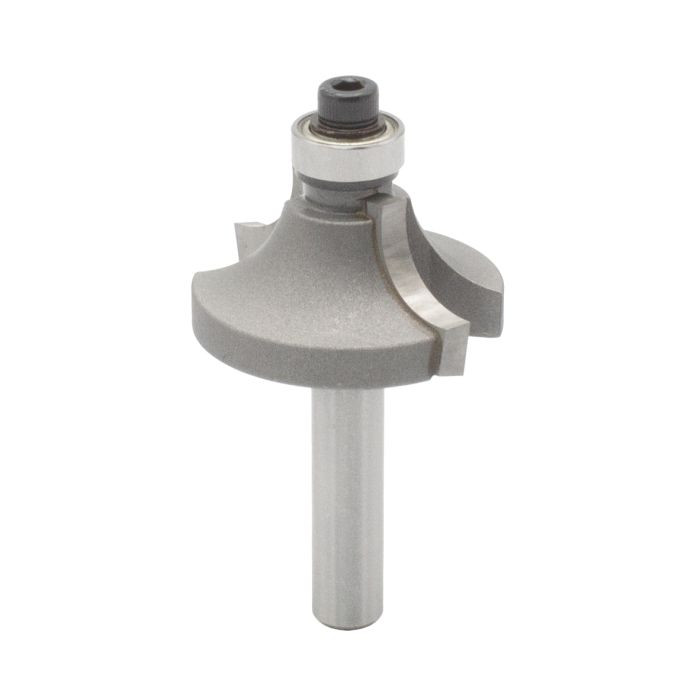 Dimar DIM-109RS4-3 1 1/8in Diameter, Carbide Tipped, Beading Bit with 3/8in Ball Bearing, 2 Flutes, 1/4in Shank, 1 15/16in Length