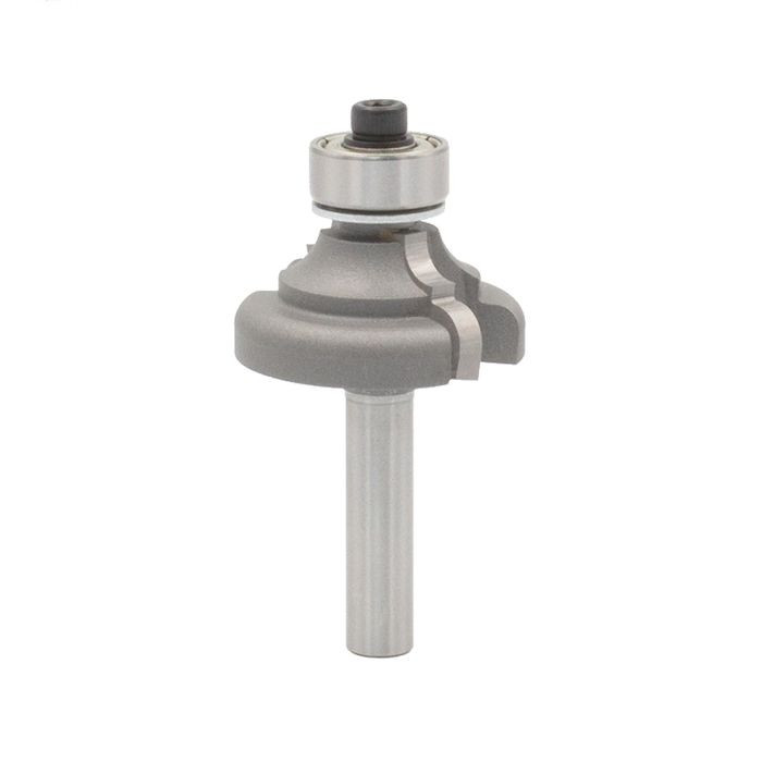 Dimar DIM-135R4-29 1 1/8in Diameter, Carbide Tipped, Ogee Fillet Bit with Ball Bearing, 2 Flutes, 1/4in Shank, 2 1/16in Length