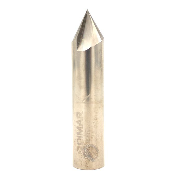 Dimar DIM-SCV3-120-60 1/2in Diameter, Solid Carbide, V Groove Bits 3 Flutes, 60deg, 12.80mm Cutting Length, 1/2in Shank, 60mm Overall Length