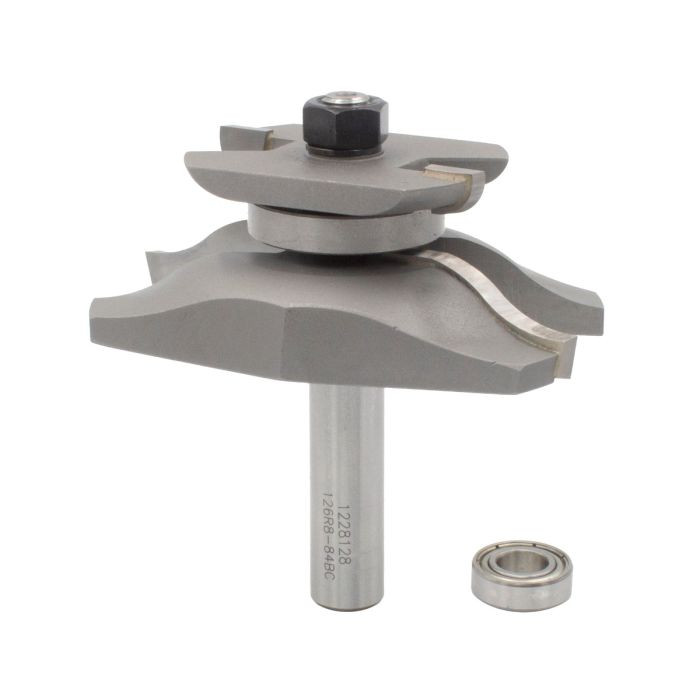Dimar DIM-126R8-84BC 3-3/8in DIA, Carbide Tipped, Ogee Fillet Raised Panel Bit with Back Cutter, 2 Flutes, 1/2in Shank, 3-1/16in Length