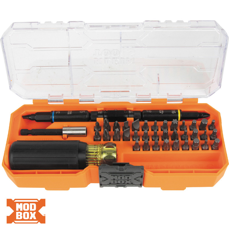 Klein Tools KLE-32501HD KNECT Impact-Rated Multi-Bit Screwdriver / Nut Driver Set, 46-Piece