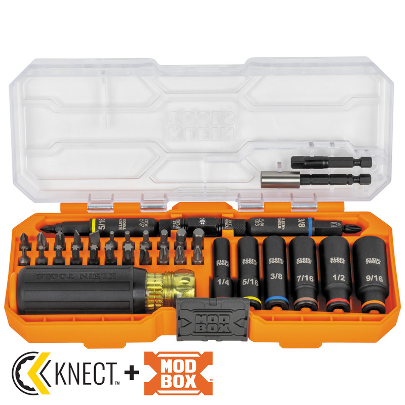 Klein Tools KLE-32502HD KNECT Impact-Rated Screwdriver and Socket Set with Case, 41-Piece
