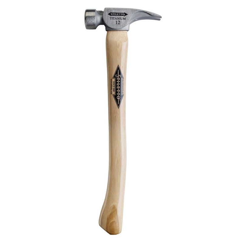 Stiletto STIL-TI12SC 12OZ Titanium Smooth Face Hammer, 18in Curved Hickory Handle