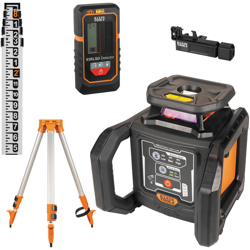 Klein Tools KLE-93014-0 Green Rotary Laser Level, Self-Leveling with Plumb Spot and Tripod
