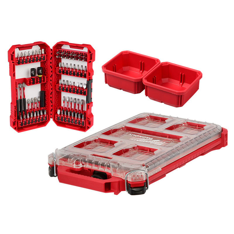 Milwaukee MIL-48-32-5151C SHOCKWAVE Impact Duty Driver Bit Set in PACKOUT - 70 Piece
