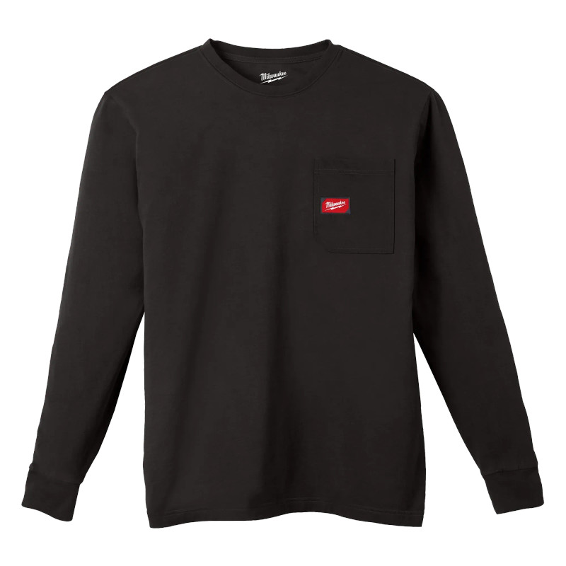 Milwaukee MIL-606BXX GRIDIRON Long Sleeve Pocket T-Shirt - Black