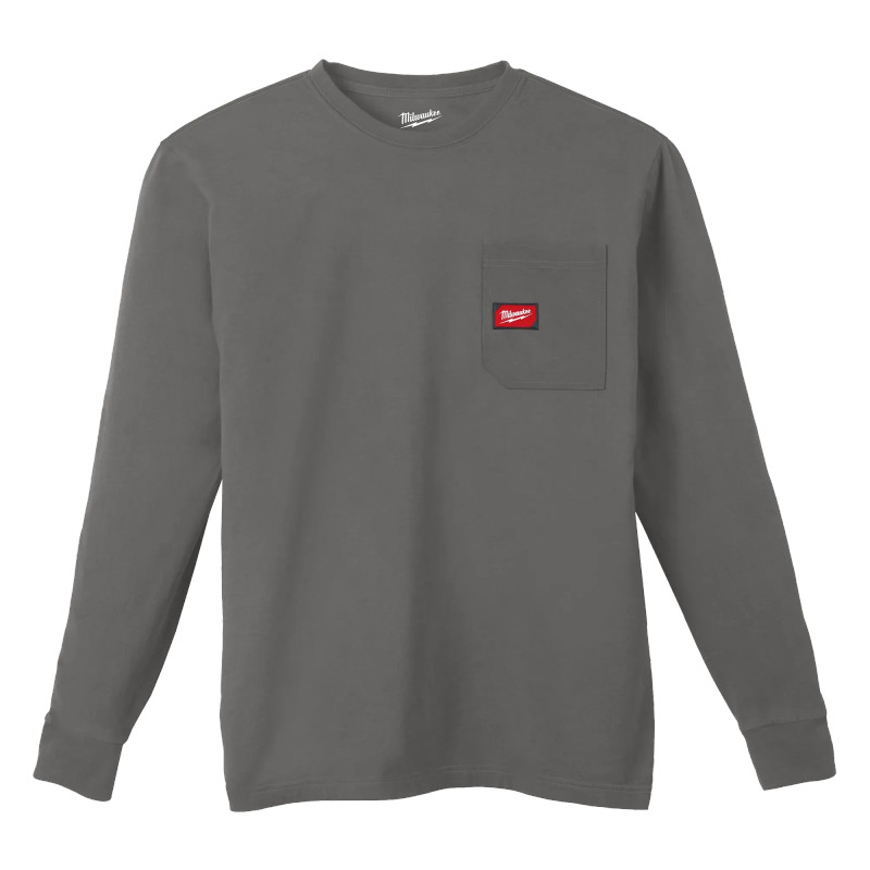 Milwaukee MIL-606GXX GRIDIRON Long Sleeve Pocket T-Shirt - Gray