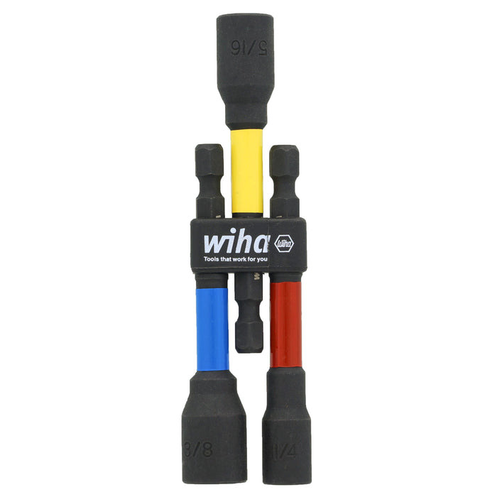 Wiha Tools WIHA-70489 3-Piece Color Coded Magnetic Nut Setter SAE Set