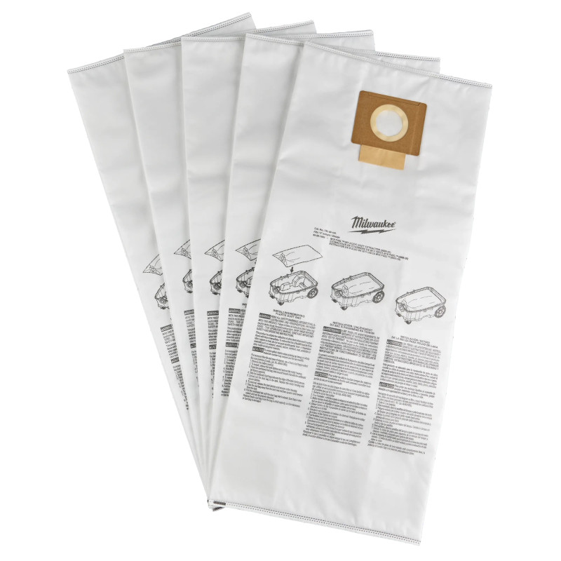 Milwaukee MIL-49-90-1969 Fleece Dust Bags 5-Pack