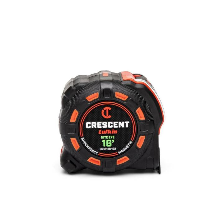 Crescent Tools CRES-LM1316B-02 1-1/4in x 16ft SHOCKFORCE NITE EYE Magnetic Tape Measure