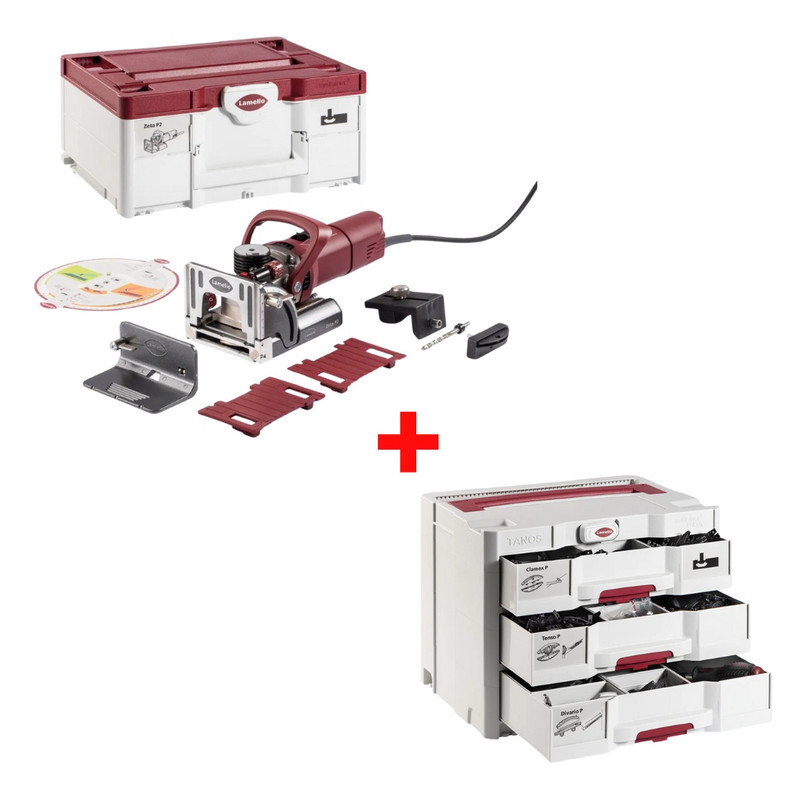 Lamello LAM-101403USSD-145323 Zeta P2 Profile Groove Biscuit Joiner w/ Diamond Blade + P-System Connector Assortment Professional