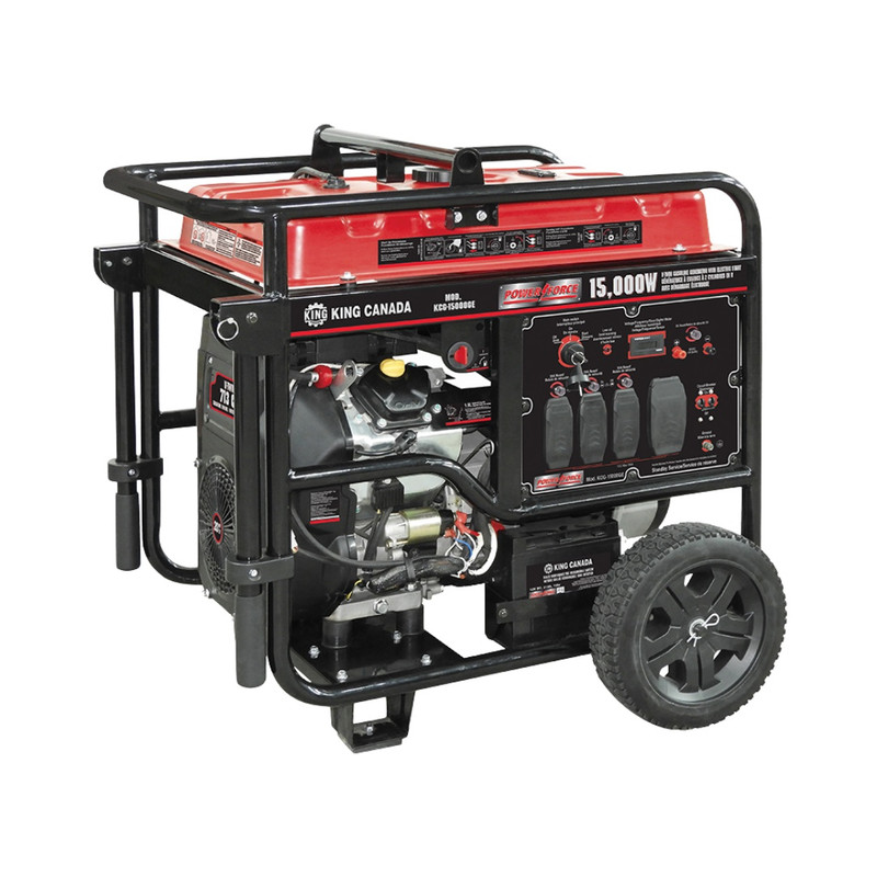 King Canada KING-KCG-15000GE 20HP 15,000W V-Twin Gasoline Generator with Electric Start