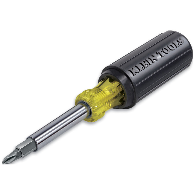 Klein Tools KLE-32500 Multi-Bit Screwdriver / Nut Driver, 11-in-1, Ph, Sl, Sq, TORX Bits