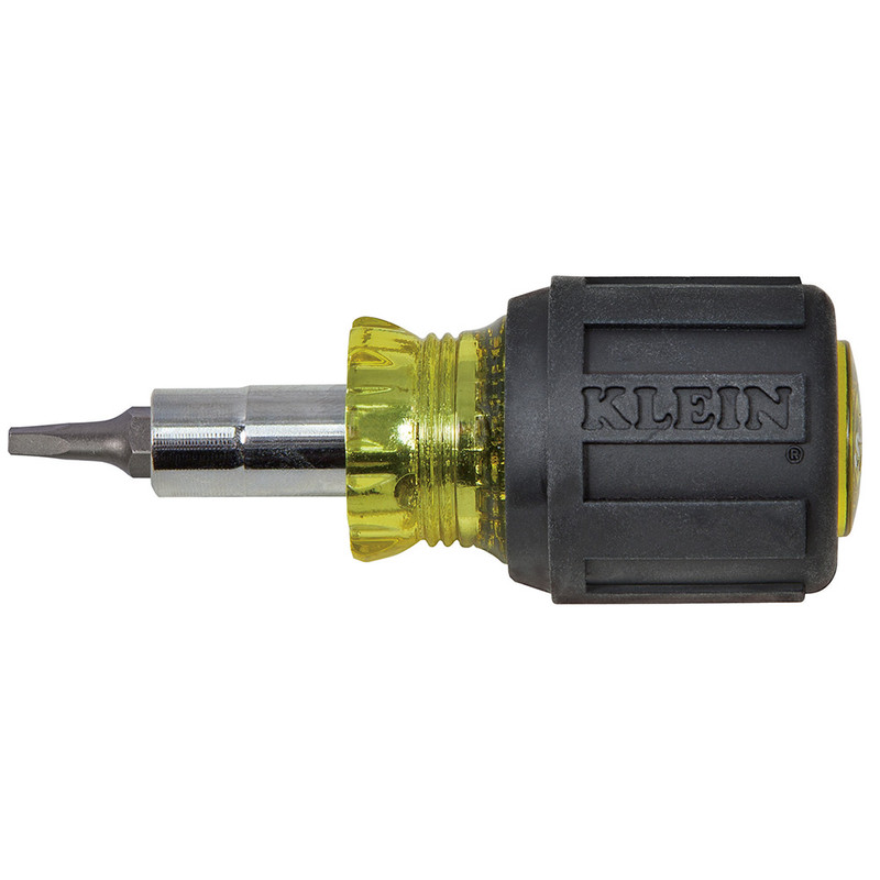Klein Tools KLE-32562 Multi-Bit Screwdriver / Nut Driver, 6-in-1, Stubby, Ph, Sl, Sq Bits