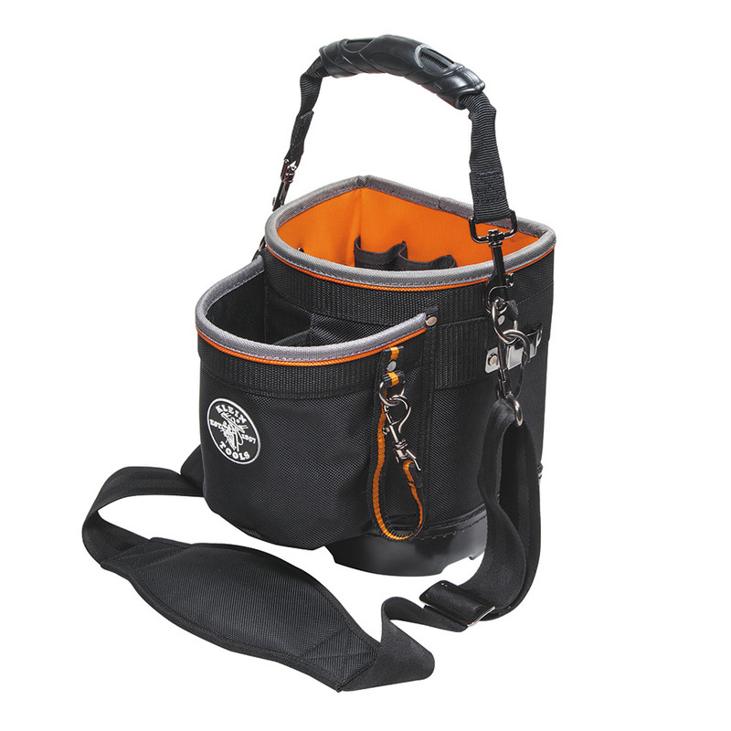 Klein Tools KLE-55419SP-14 Tool Bag, Tradesman Pro Shoulder Pouch, 14 Pockets, 10in