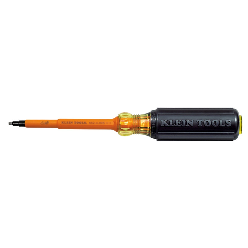 Klein Tools KLE-662 Insulated Screwdriver, #2 Square, 4in Round Shank