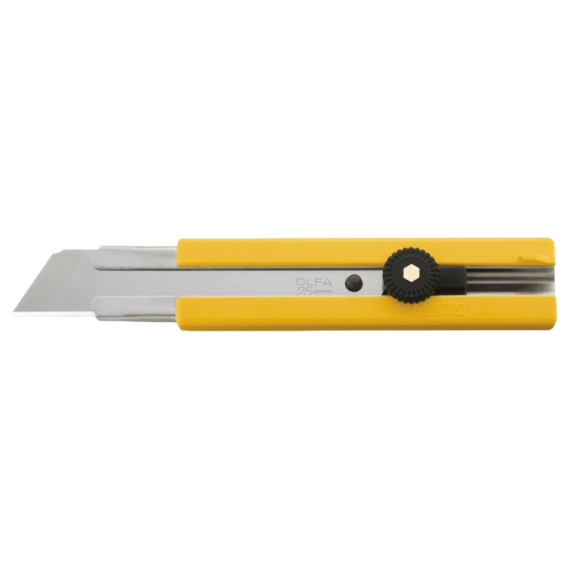 Olfa Blades OLFA-H-1/SOL 25mm H-1/SOL Rubber Inset Utility Knife with Solid Blade