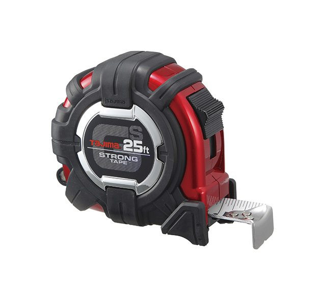 Tajima TAJ-GS-C25BW 25ft GS-LOCK Tape Measure with Hook & Compatible Clip