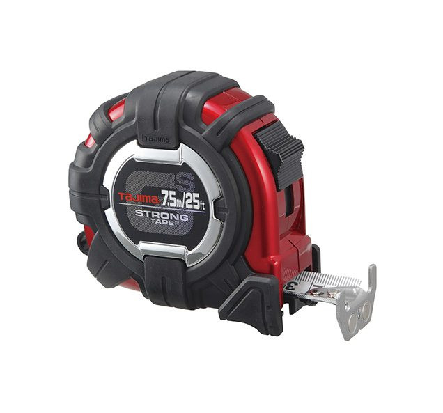 Tajima TAJ-GS-MC25/7.5MBW 25ft/7.5m GS-LOCK Tape Measure with Horned Magnetic Hook & Compatible Clip