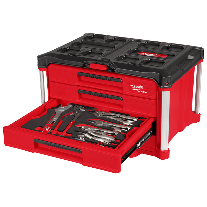Milwaukee MIL-48-22-9493 64-Piece Hand Tool Set with PACKOUT 4 Drawer Tool Box
