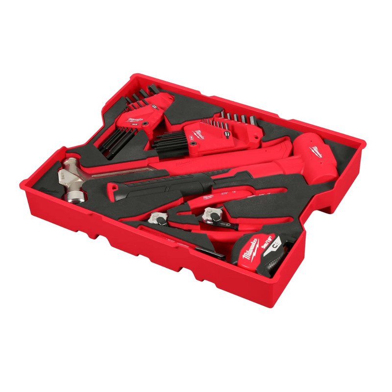 Milwaukee MIL-48-22-0161 28-Piece Hex Key & Hammer Set with Tray For PACKOUT Drawers