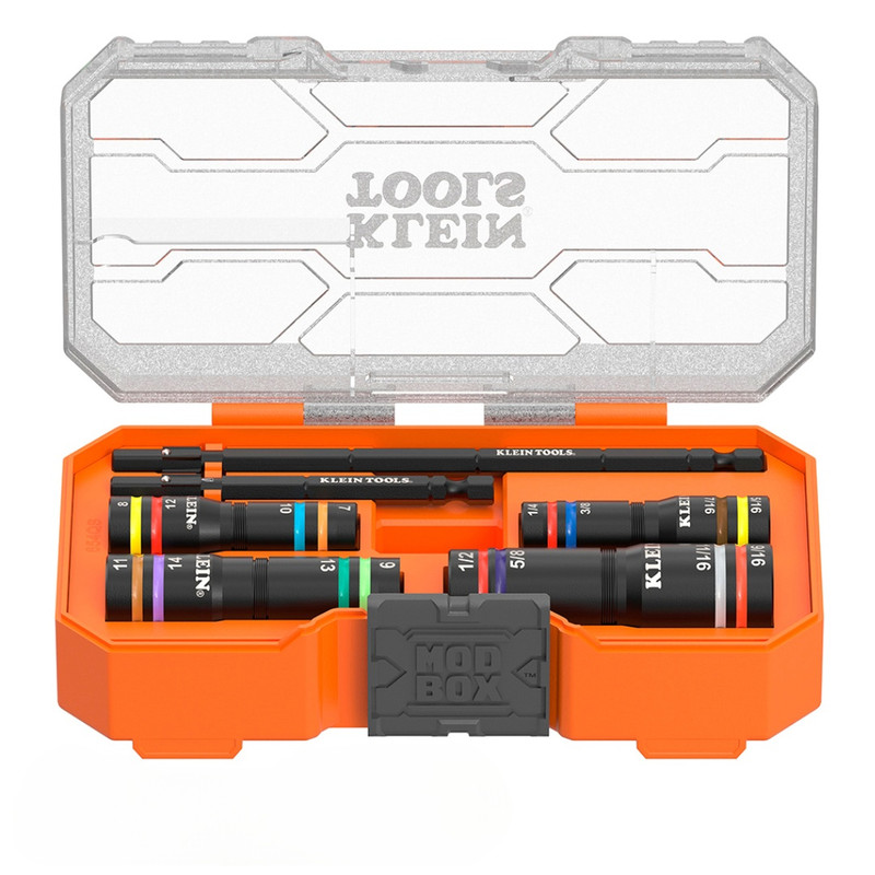Klein Tools KLE-654QS KNECT Quad-16 Heavy-Duty Impact Flip Sockets, Sae and Metric, 6-Piece