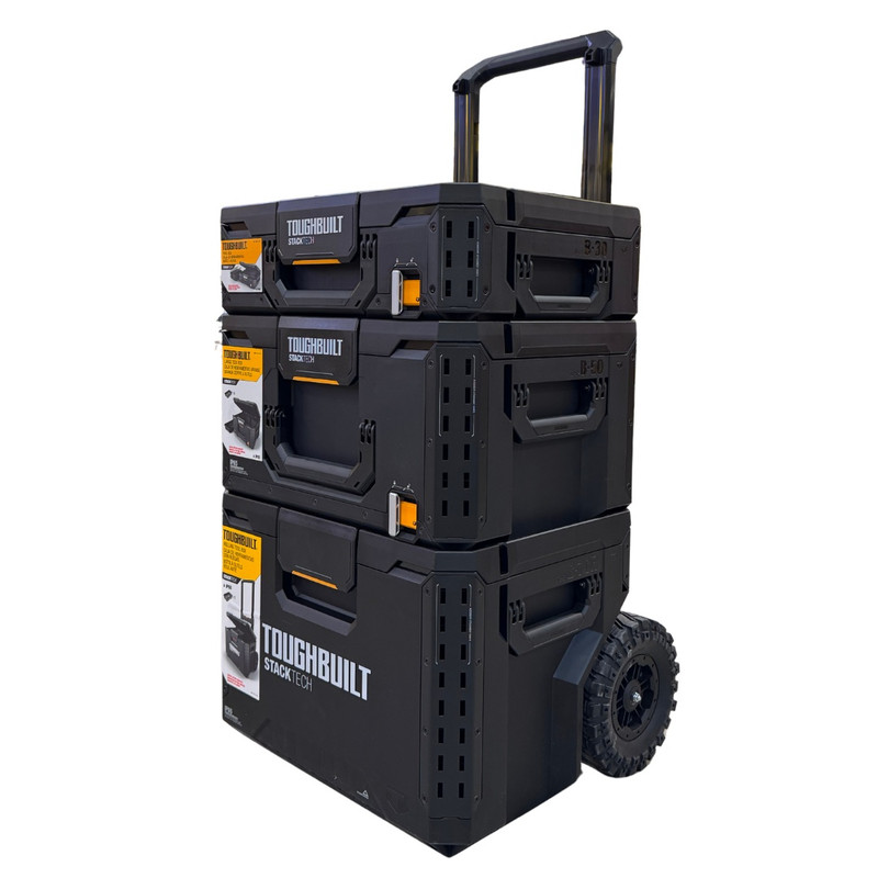 ToughBuilt TB-B1-B-30-B1-B-50-B1-B-70R STACKTECH 3-Piece Rolling Tool Box Kit